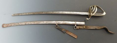 Child's sword modeled on 1821 pattern trooper's light cavalry sword, blade length 50cm, with