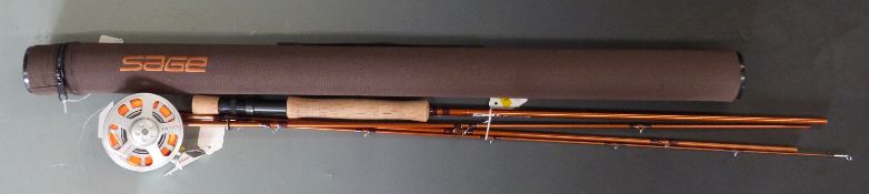 Sage Fli 8100-4 10' fly fishing four piece travelling rod #8 in Sage tube together with an Airflo