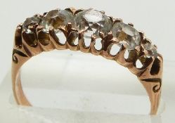 A 9ct rose gold ring set with paste, 2.9g, size P