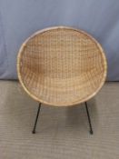Retro wicker tub chair