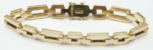 Art Deco 14ct gold bracelet, 49.4g