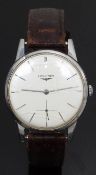 Longines gentleman's wristwatch ref. 8888 24 with subsidiary seconds dial, steel hands and baton