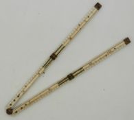 Miniature ivory 12 inch folding rule by J Rabone and son