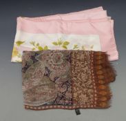 Hermes 'Romantique' silk scarf and an Etro Italian silk chiffon example