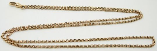 Victorian 15ct gold fob chain made up of faceted links, 14.9g, 46cm drop