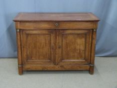 Continental fruit wood or similar cupboard with single drawer above, W136 x D67 x H97cm