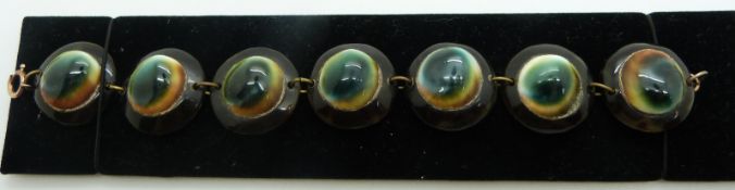Victorian tortoiseshell and cat's eye shell bracelet