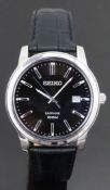 Seiko Sapphire gentleman's wristwatch ref. 7N42-0GA0 with date aperture, luminous hands, silver