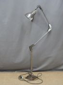 Polished metal Anglepoise type floor lamp
