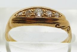 An 18ct gold ring set with diamonds, in original box, size P, 4g