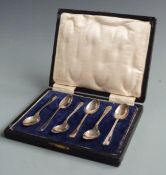 Cased set of six hallmarked silver teaspoons, Sheffield 1922 maker C W Fletcher & Son Ltd, weight