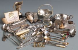 Continental embossed lidded white metal trinket pot marked 800, width 5cm, two hallmarked silver