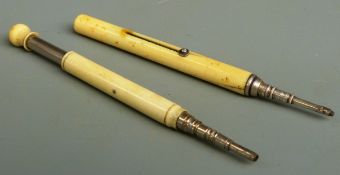 Mordan bone propelling pencil and one other.