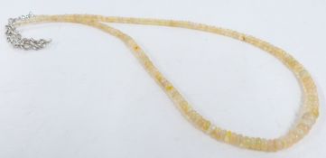 A single strand of Ethiopian opal