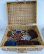 A collection of costume jewellery including gold plated necklace, Art Deco necklace, amethyst