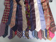 Large quantity of largely silk ties including Liberty and Hermes.