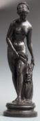 A bronze of a nude lady in a classical pose, 36.5cm