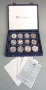 Westminster coin set of silver Australian coins, comprising 24 coins, cased with certificates