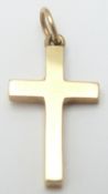 A 9ct gold cross pendant, 2.2g