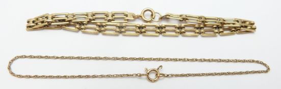 A 9ct gold bracelet, 4.6g and one other