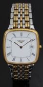 Longines Flagship gentleman's wristwatch ref. L5.633.3 with date aperture, gold hands, black Roman