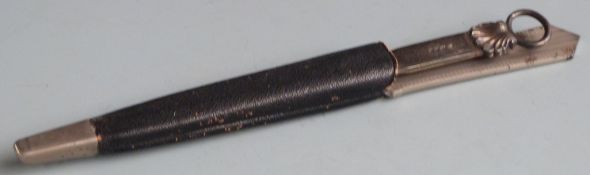 George V hallmarked silver letter opener or meat skewer, Birmingham 1929 maker's mark indistinct,
