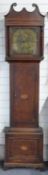 Georgian longcase clock, the 31cm brass Roman dial with secondary seconds and date aperture signed