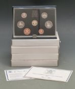 Royal Mint UK proof coins sets 1983-1987 in deluxe cases with certificates
