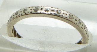 Art Deco platinum eternity ring set with diamonds, 2.1g, size J