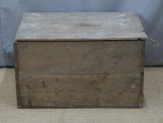 Large wooden trunk or storage box, width 84cm