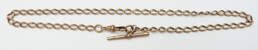 A 9ct rose gold Albert/ fob chain, 19.5g