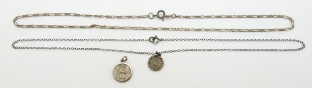 Four silver St Christophers and silver chains