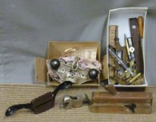 Stanley 90 and 71 planes, E.Leitz rangefinder, fleames, watchmakers or similar tools etc