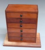 An apprentice / collector's chest of six straight drawers, W23 x D12 x H28cm