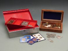 An amateur collection of UK and overseas coinage including small silver content, 1928 US Liberty
