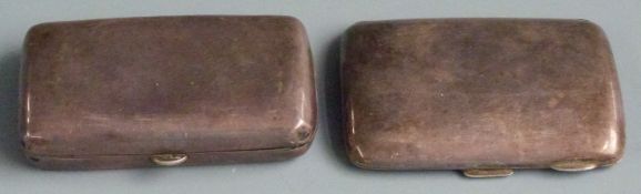 Two hallmarked silver cigarette or similar cases, one Victorian, Birmingham 1887, weight of both