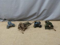 Record vice and a Parkinson's example together with two Record 153A floorboard clamps