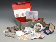 An amateur coin collection, George IIII onwards, including UK and world examples, banknotes