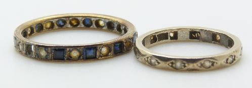 A 9ct gold eternity ring (2g) and another eternity ring