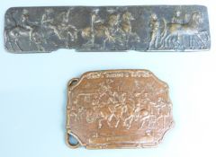 Wells Fargo and Co belt buckle with relief decoration of cowboys impressed verso Tiffany Studio, New