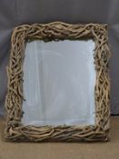 Driftwood framed mirror 92 x 76cm