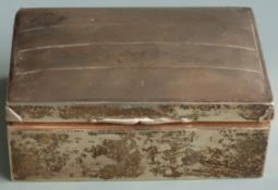 Hallmarked silver cigarette box with engine turned lid, width 13.5cm