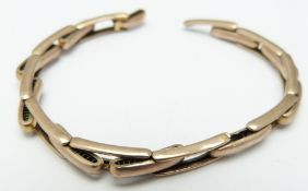 A 9ct gold watch strap, 4.3g