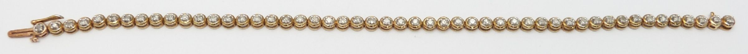 A 9ct gold bracelet set with diamonds, 6.6g