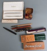 A collection of pens including Parker, Conway Stewart, Waterman etc.