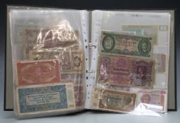 Over 100 Yugoslavia and Balkan States banknotes in an album