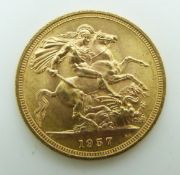 1957 Elizabeth II gold full sovereign