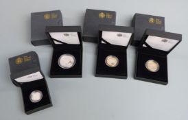 2009 Royal Mint silver proof cased coins comprising Henry VIII crown, Robert Burns and Charles