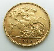 1905 Edward VII gold half sovereign