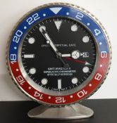 Oyster Perpetual Date GMT Master II shop display or advertising clock with black dial, date aperture